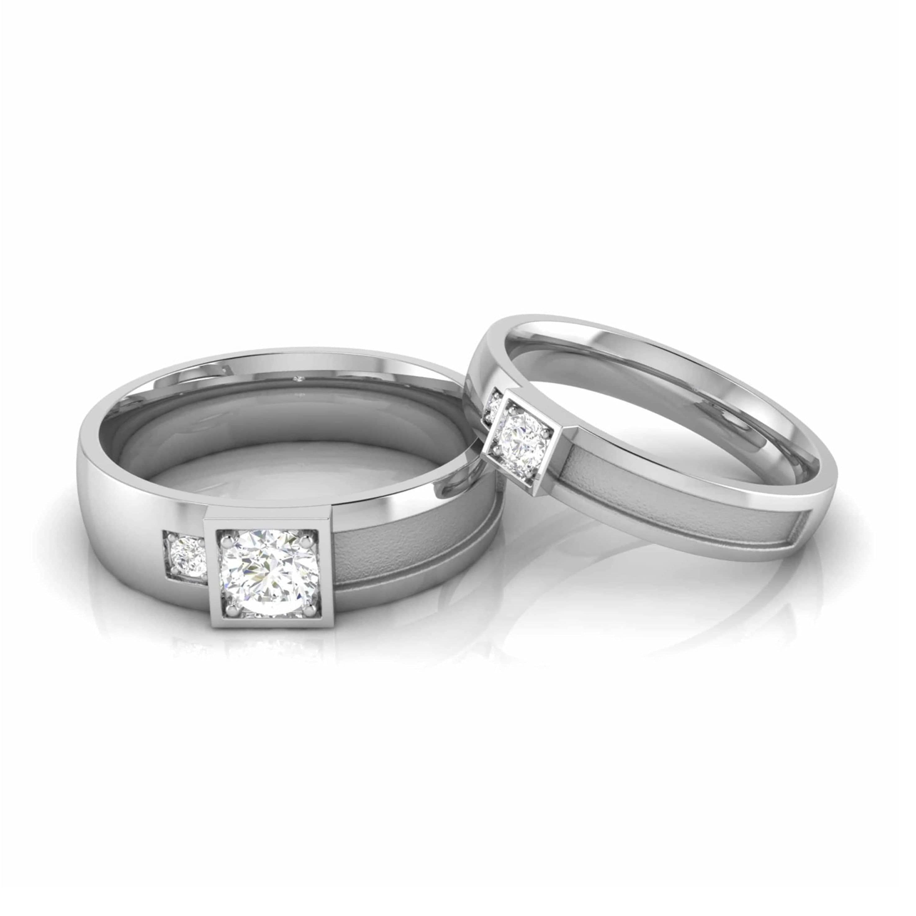 Platinum Love Bands Diamond Couple Rings JL PT CB 163
