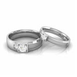 Load image into Gallery viewer, Platinum Love Bands Diamond Couple Rings JL PT CB 163
