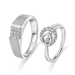 Load image into Gallery viewer, Platinum Love Bands Diamond Rings for Couple JL PT 1259
