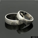 Load image into Gallery viewer, Fingerprints Heart Platinum Love Bands Couple Rings JL PT 1405
