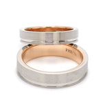Load image into Gallery viewer, Platinum Love Bands with a Single Groove &amp; Rose Gold Base JL PT 643
