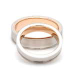 Load image into Gallery viewer, Platinum Love Bands with a Single Groove &amp; Rose Gold Base JL PT 643
