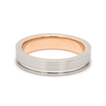 Load image into Gallery viewer, Platinum Love Bands with a Single Groove &amp; Rose Gold Base JL PT 643
