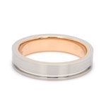 Load image into Gallery viewer, Platinum Love Bands with a Single Groove &amp; Rose Gold Base JL PT 643
