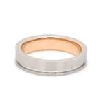 Load image into Gallery viewer, Platinum Love Bands with a Single Groove &amp; Rose Gold Base JL PT 643
