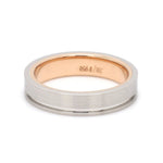 Load image into Gallery viewer, Platinum Love Bands with a Single Groove &amp; Rose Gold Base JL PT 643
