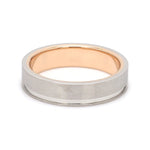 Load image into Gallery viewer, Platinum Love Bands with a Single Groove &amp; Rose Gold Base JL PT 643
