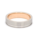 Load image into Gallery viewer, Platinum Love Bands with a Single Groove &amp; Rose Gold Base JL PT 643

