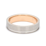 Load image into Gallery viewer, Platinum Love Bands with a Single Groove &amp; Rose Gold Base JL PT 643
