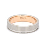 Load image into Gallery viewer, Platinum Love Bands with a Single Groove &amp; Rose Gold Base JL PT 643
