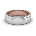 Load image into Gallery viewer, Platinum Love Bands with a Single Groove &amp; Rose Gold Base JL PT 643
