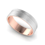 Load image into Gallery viewer, Platinum Love Bands with a Single Groove &amp; Rose Gold Base JL PT 643
