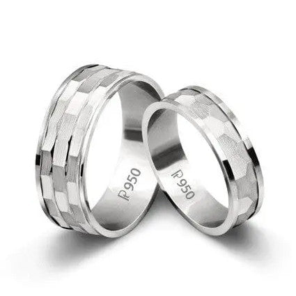Platinum Love Bands with Hammer Finish JL PT 210