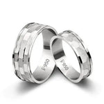 Load image into Gallery viewer, Platinum Love Bands with Hammer Finish JL PT 210
