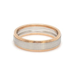 Load image into Gallery viewer, Engraved Platinum Love Bands with Rose Gold You &amp; Me Ring JL PT 1404
