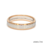 Load image into Gallery viewer, Engraved Platinum Love Bands with Rose Gold You &amp; Me Ring JL PT 1404
