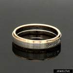 Load image into Gallery viewer, Engraved Platinum Love Bands with Rose Gold You &amp; Me Ring JL PT 1404
