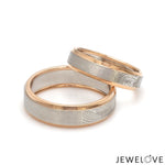 Load image into Gallery viewer, Platinum Love Bands with Rose Gold Ring JL PT 1408
