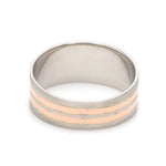Load image into Gallery viewer, Platinum Love Bands with Rose Gold Ring JL PT 1413

