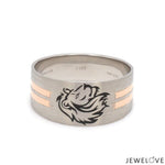 Load image into Gallery viewer, Platinum Love Bands with Rose Gold Ring JL PT 1413
