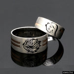 Load image into Gallery viewer, Platinum Love Bands with Rose Gold Ring JL PT 1413
