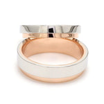 Load image into Gallery viewer, Platinum Love Bands with Rose Gold Step JL PT 925-A
