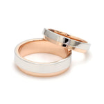 Load image into Gallery viewer, Platinum Love Bands with Rose Gold Step JL PT 925-A
