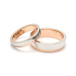 Load image into Gallery viewer, Platinum Love Bands with Rose Gold Step JL PT 925-A
