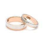 Load image into Gallery viewer, Platinum Love Bands with Rose Gold Step JL PT 925-A
