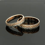Load image into Gallery viewer, Platinum Love Bands with Rose Gold Unisex Ring JL PT 1407
