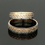 Load image into Gallery viewer, Platinum Love Bands with Rose Gold Unisex Ring JL PT 1407
