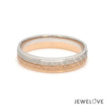 Load image into Gallery viewer, Platinum Love Bands with Rose Gold Unisex Ring JL PT 1407
