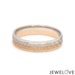 Load image into Gallery viewer, Platinum Love Bands with Rose Gold Unisex Ring JL PT 1407
