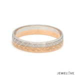 Load image into Gallery viewer, Platinum Love Bands with Rose Gold Unisex Ring JL PT 1407
