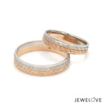 Load image into Gallery viewer, Platinum Love Bands with Rose Gold Unisex Ring JL PT 1407
