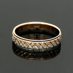 Load image into Gallery viewer, Platinum Love Bands with Rose Gold Unisex Ring JL PT 1407
