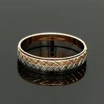 Load image into Gallery viewer, Platinum Love Bands with Rose Gold Unisex Ring JL PT 1407
