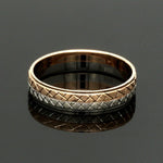 Load image into Gallery viewer, Platinum Love Bands with Rose Gold Unisex Ring JL PT 1407

