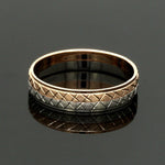 Load image into Gallery viewer, Platinum Love Bands with Rose Gold Unisex Ring JL PT 1407
