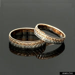 Load image into Gallery viewer, Platinum Love Bands with Rose Gold Unisex Ring JL PT 1407
