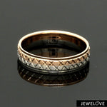 Load image into Gallery viewer, Platinum Love Bands with Rose Gold Unisex Ring JL PT 1407
