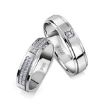 Load image into Gallery viewer, Platinum Love Bands with Sparkling Diamonds JL PT 622
