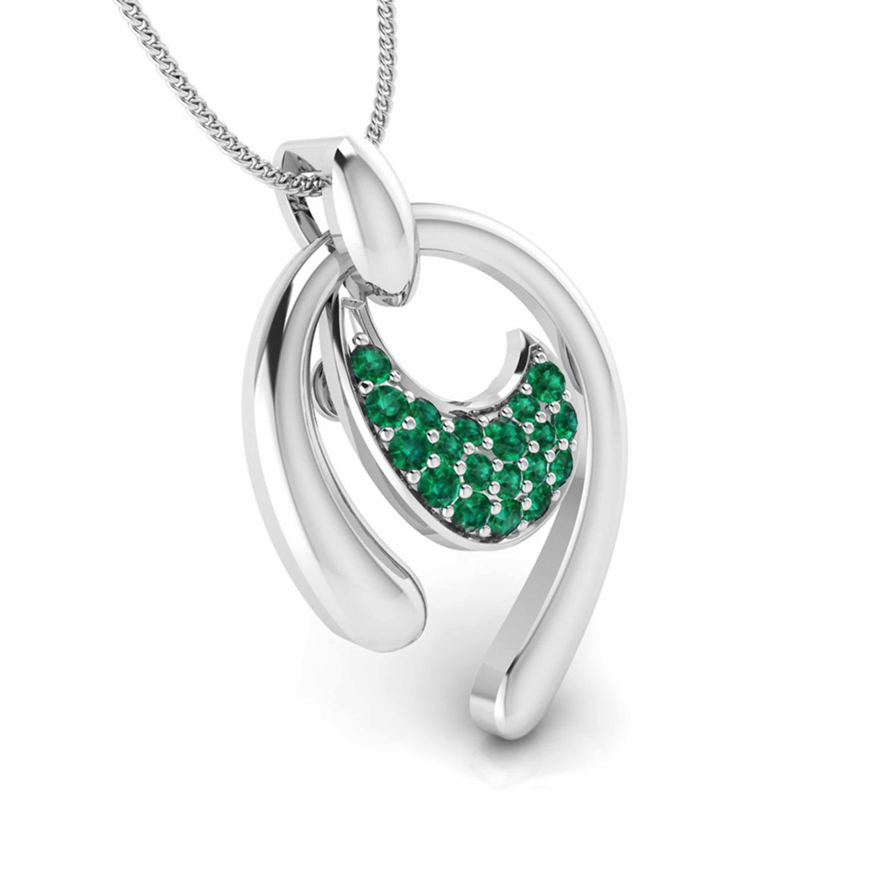 Platinum Pendant Emerald for Women JL PT P NL8636E   Jewelove.US