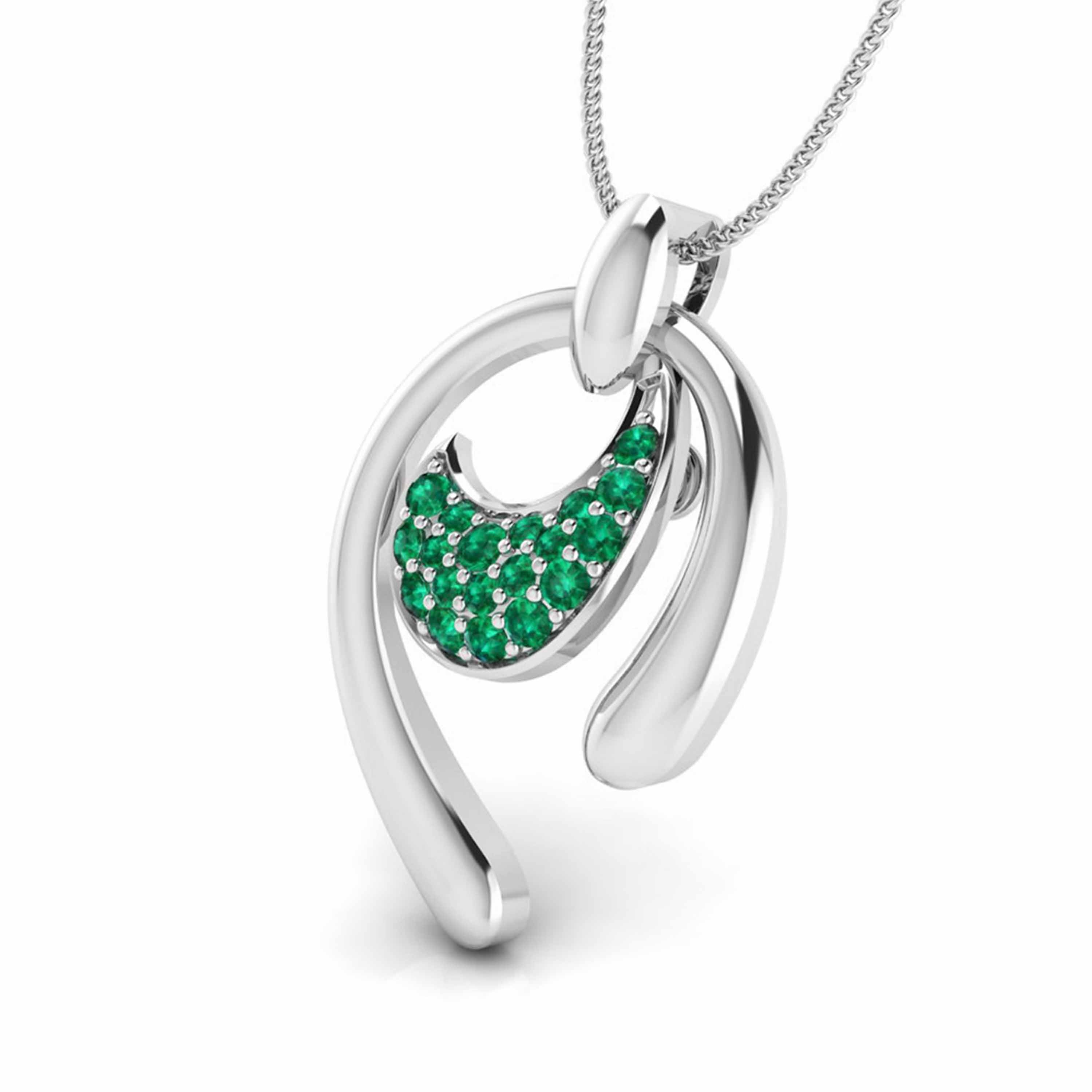 Platinum Pendant Emerald for Women JL PT P NL8636E   Jewelove.US