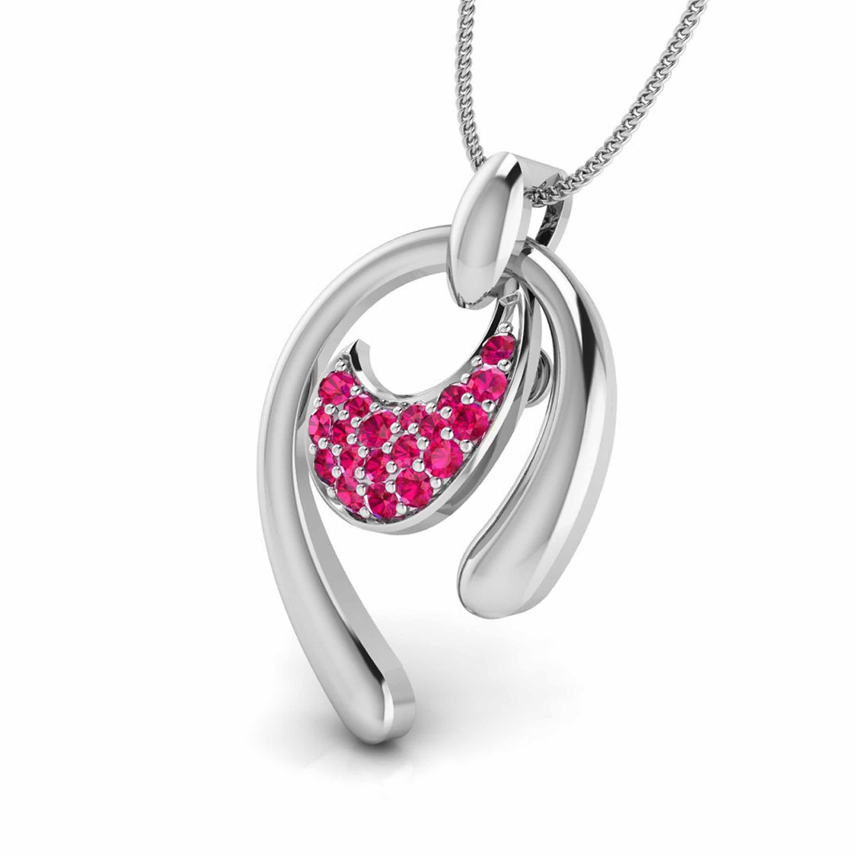 Platinum Pendant Set with Ruby for Women JL PT PE NL8636R   Jewelove.US