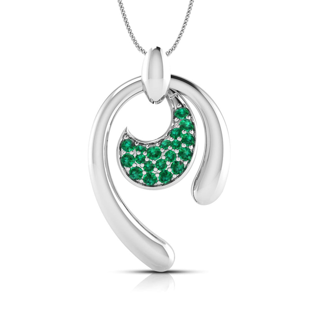 Platinum Pendant Emerald for Women JL PT P NL8636E   Jewelove.US