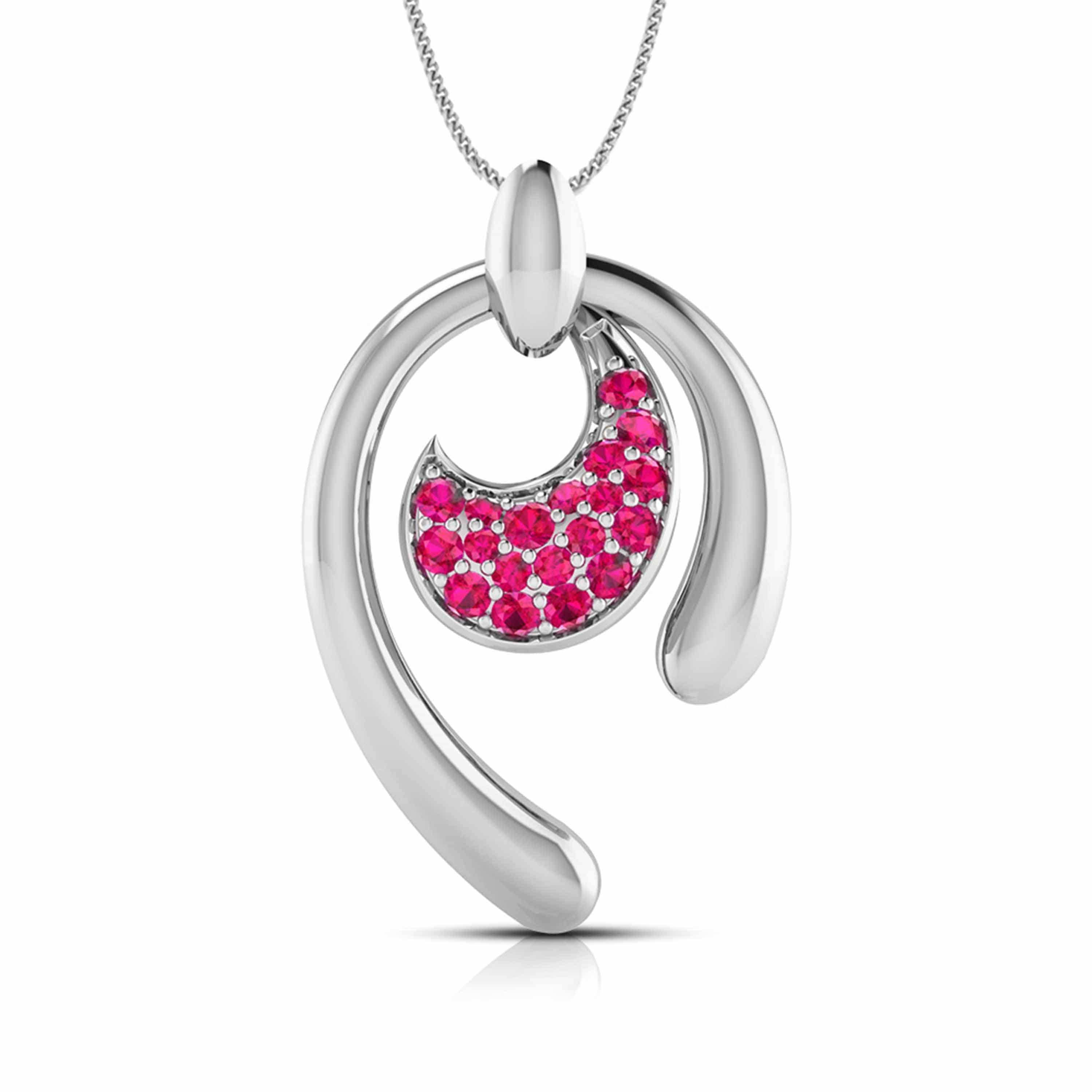 Platinum Pendant Set with Ruby for Women JL PT PE NL8636R   Jewelove.US