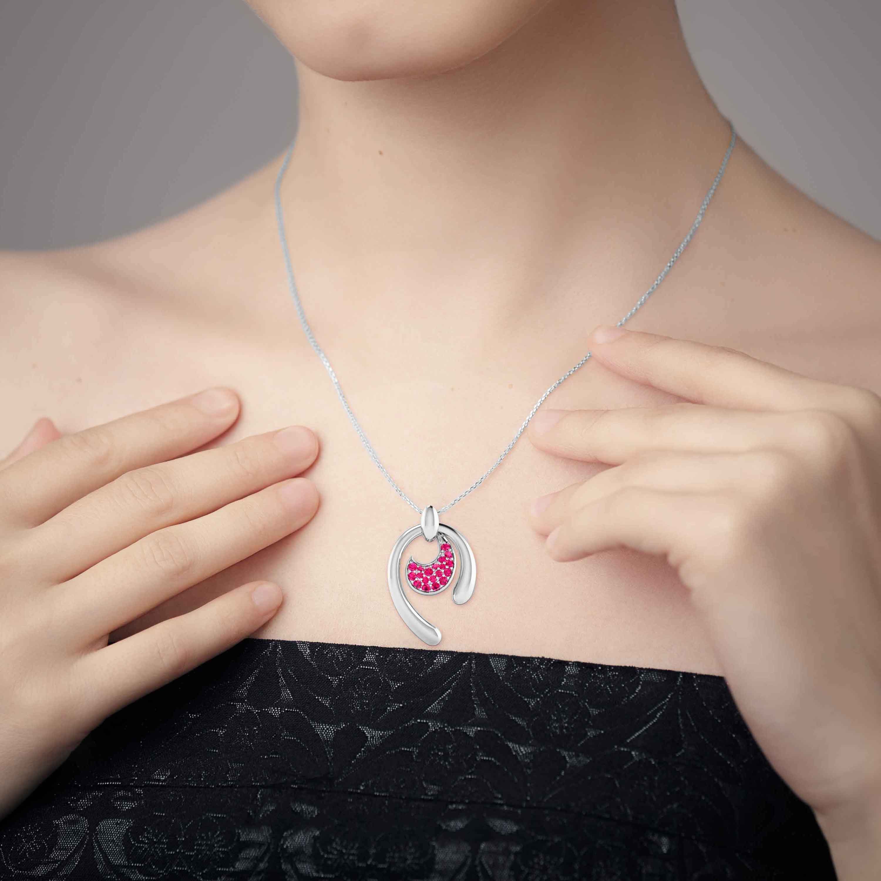 Platinum Pendant Set with Ruby for Women JL PT PE NL8636R   Jewelove.US