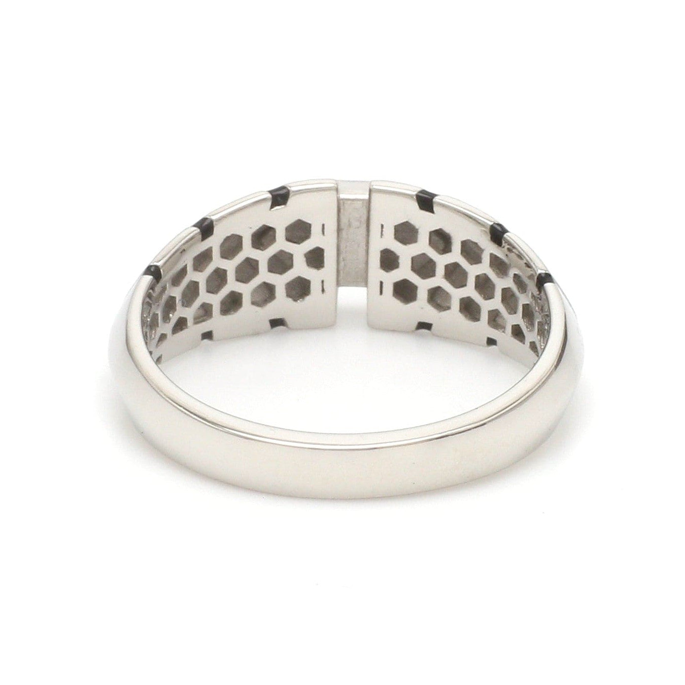 Platinum Ring with Black Enamel for Men JL PT 1310