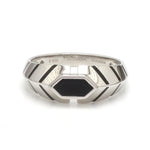 Load image into Gallery viewer, Platinum Ring with Black Enamel for Men JL PT 1310
